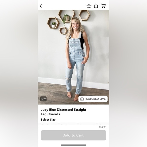 Judy Blue Women's White Overalls - Picture 2 of 2